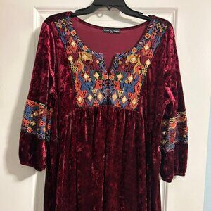 Kim & Cami Velvet Tapestry Dress, Size Large